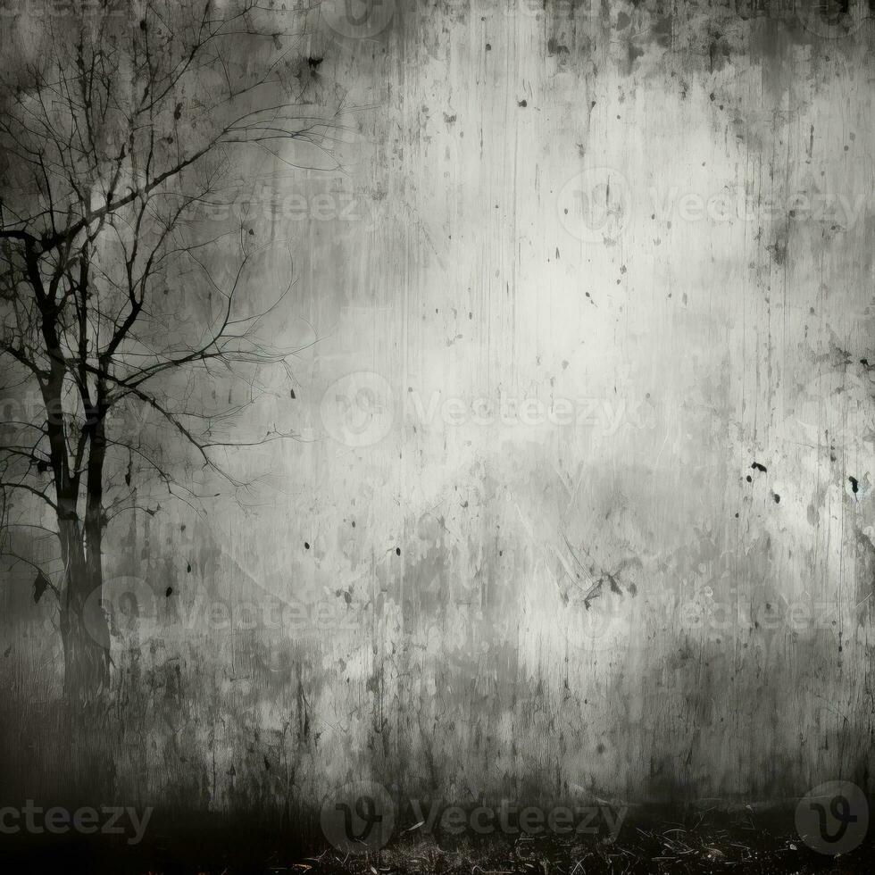 AI generated Grunge textured wall background. Black and white tone. Generative ai. photo