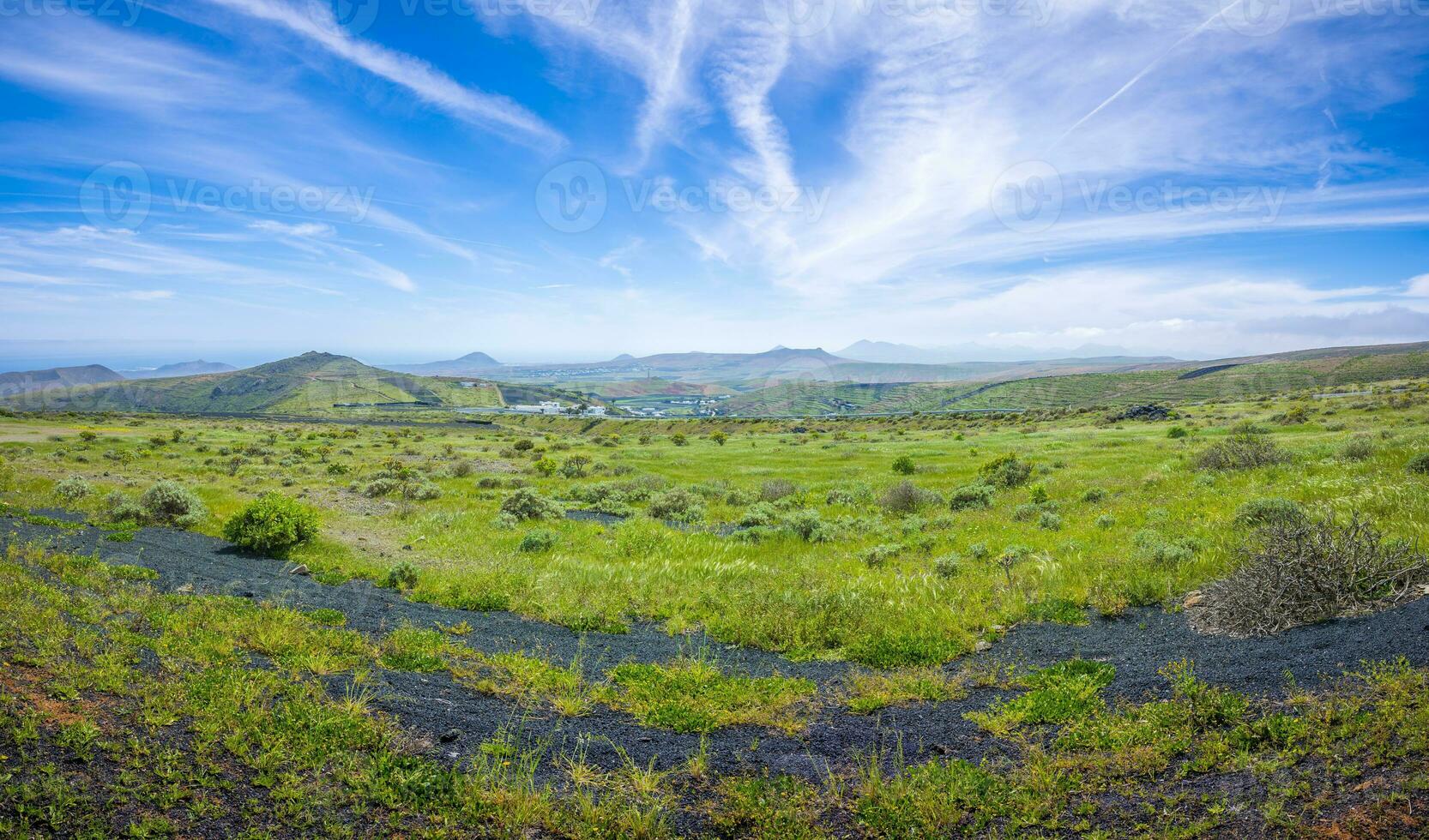 View on Los Valles valley on Lanzarote during springtime. photo