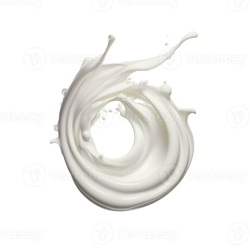 AI generated Realistic milk cream splash decorative element realistic. Generative ai. photo