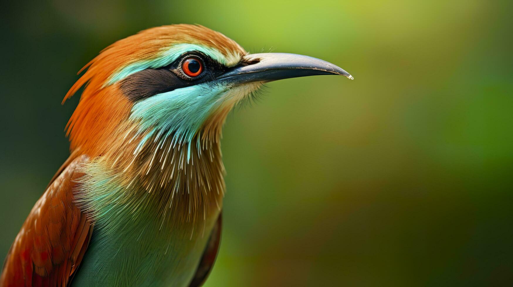 AI generated Turquoise Browed Motmot in vibrant colors. Generative AI photo