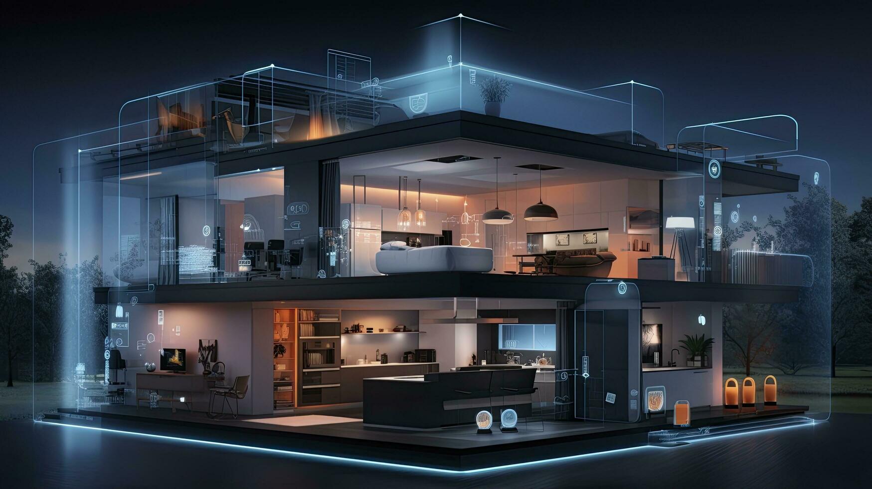 AI generated Connected Living, The IoT Revolution in Smart Homes. AI Generated photo