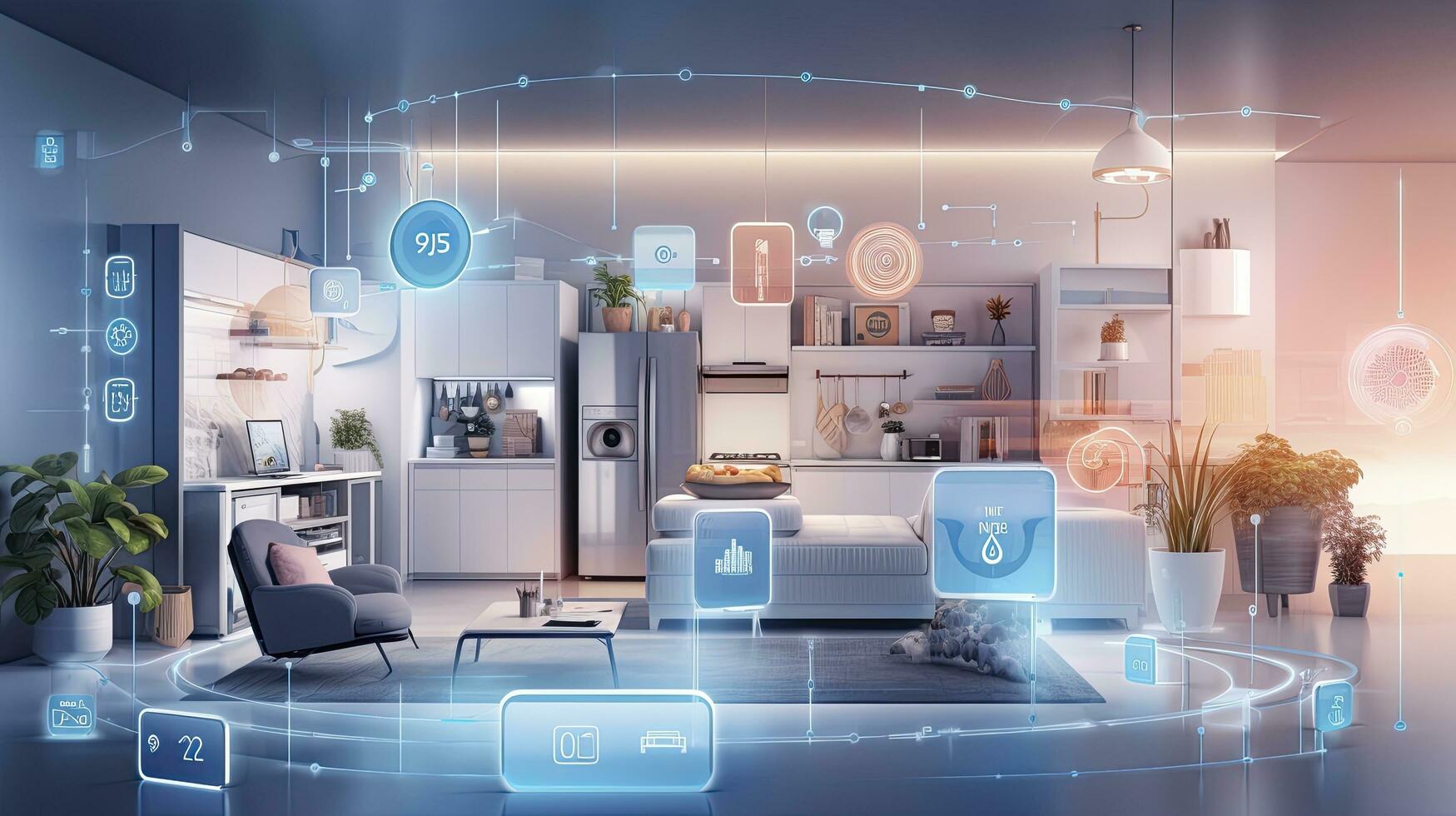 AI generated Connected Living, The IoT Revolution in Smart Homes. AI Generated photo