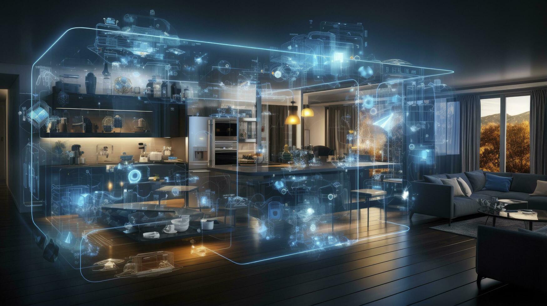 AI generated Connected Living, The IoT Revolution in Smart Homes. AI Generated photo