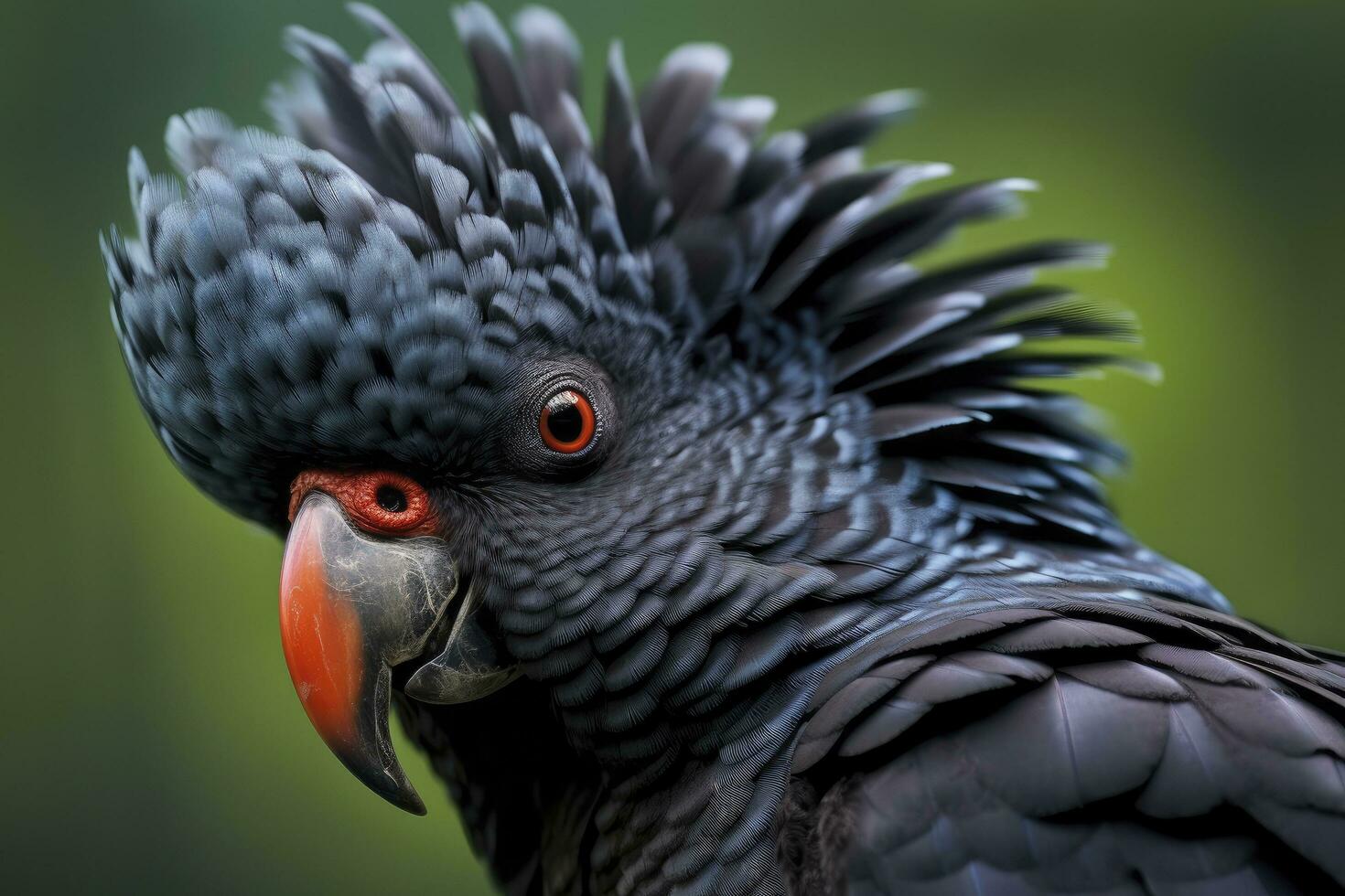 AI generated A Beautful Red Tailed Black Cockatoo. AI Generated photo