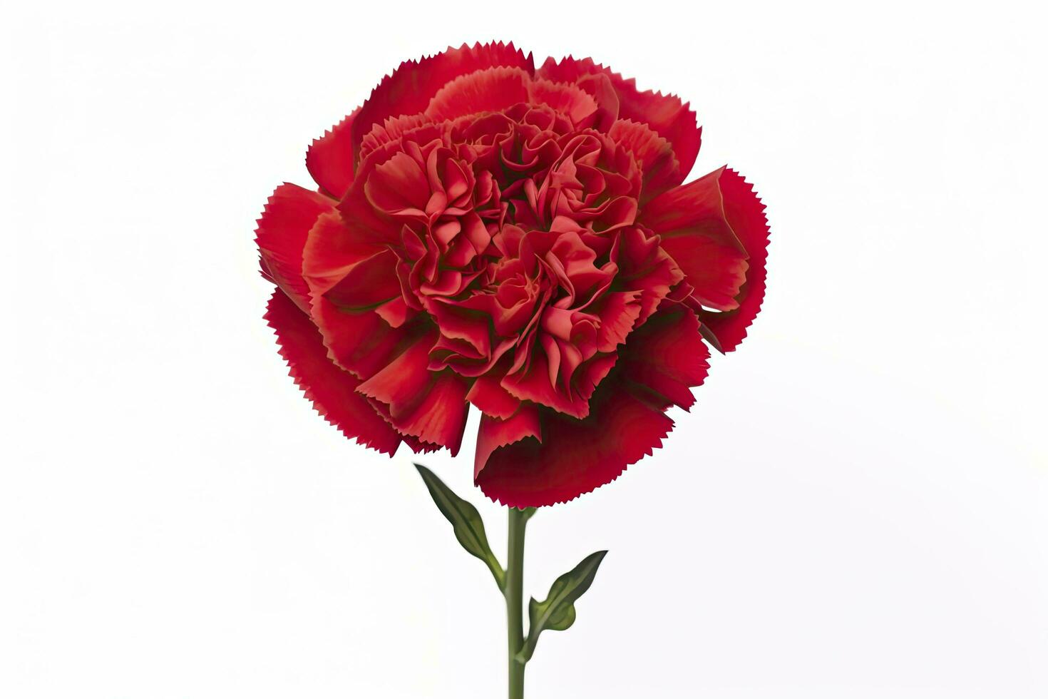 AI generated Red Carnation isolated on white background. AI Generated photo