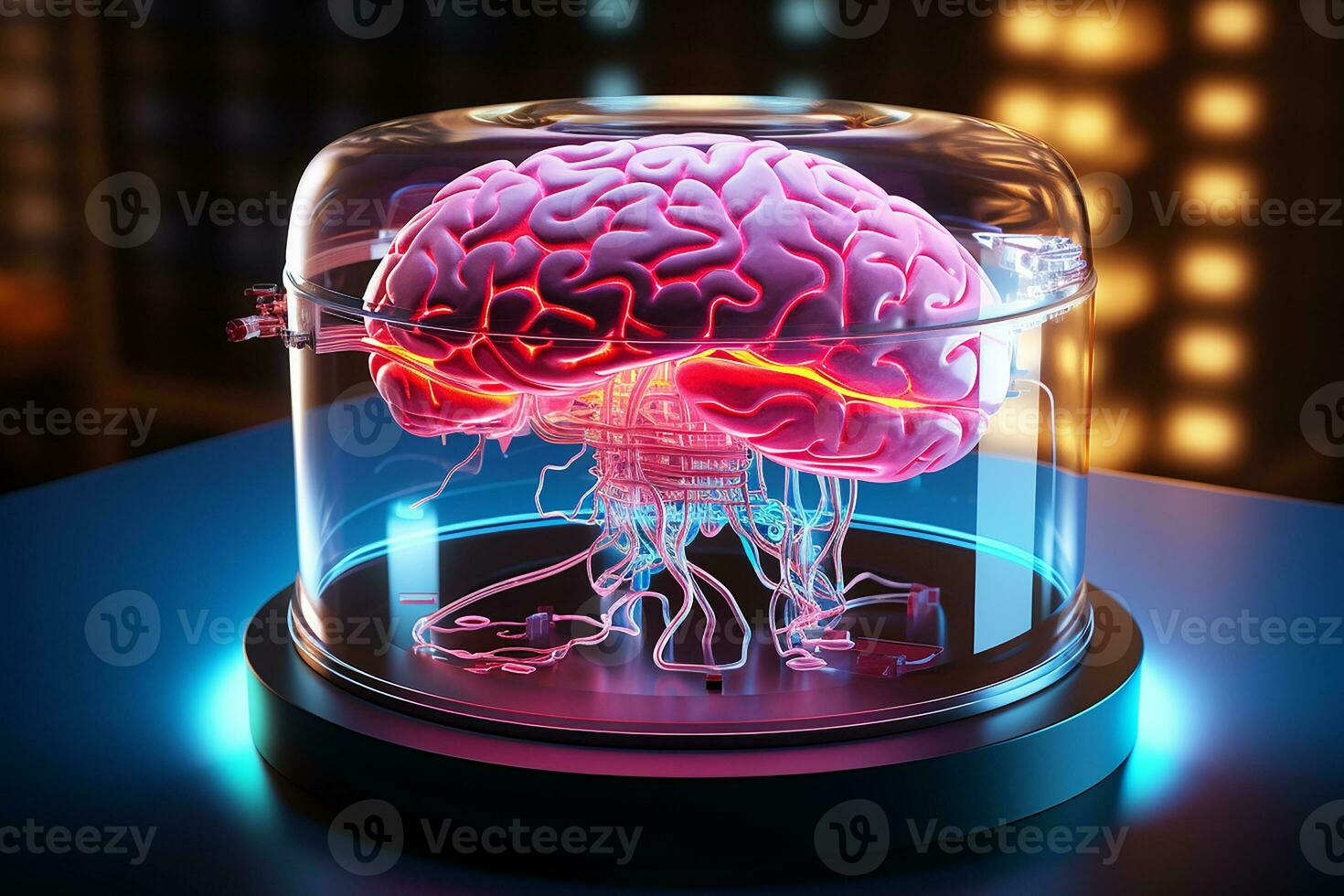 AI generated Human brain. Brain scans, integrating technology into neuroscience photo