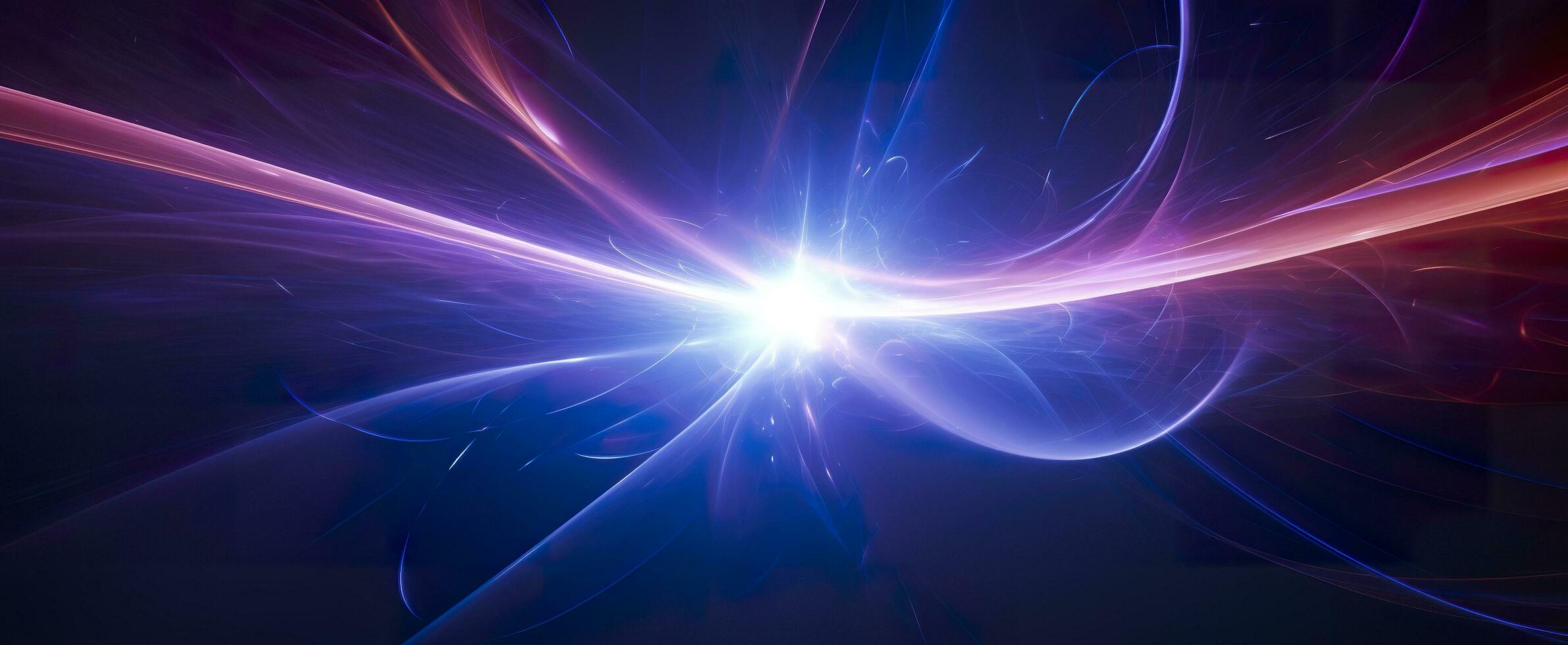 AI generated Neon colored glowing high energy singularity in space, 3D rendering. AI Generated photo