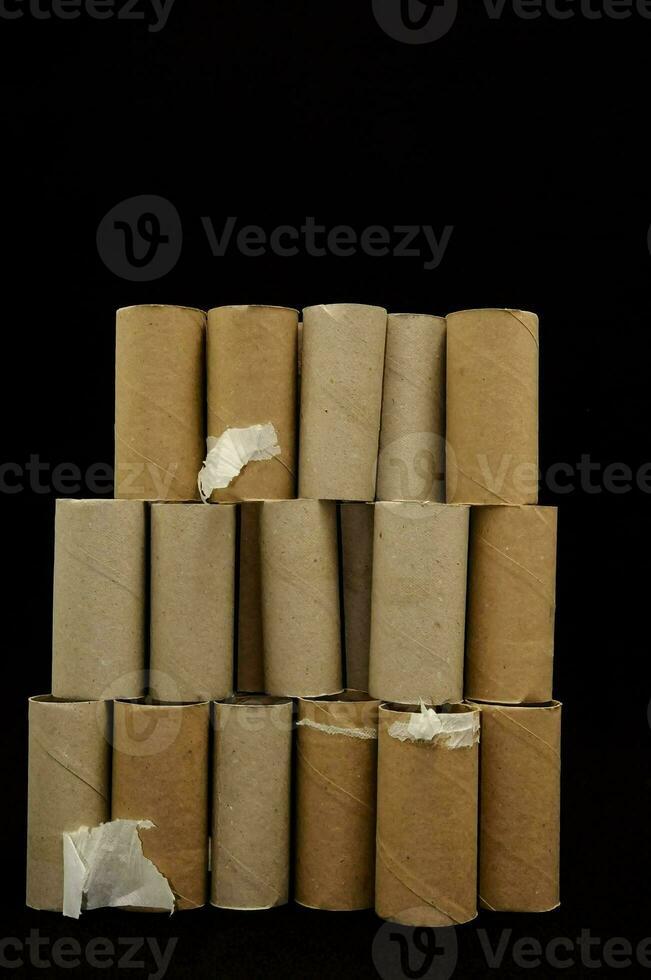 a stack of toilet paper rolls photo