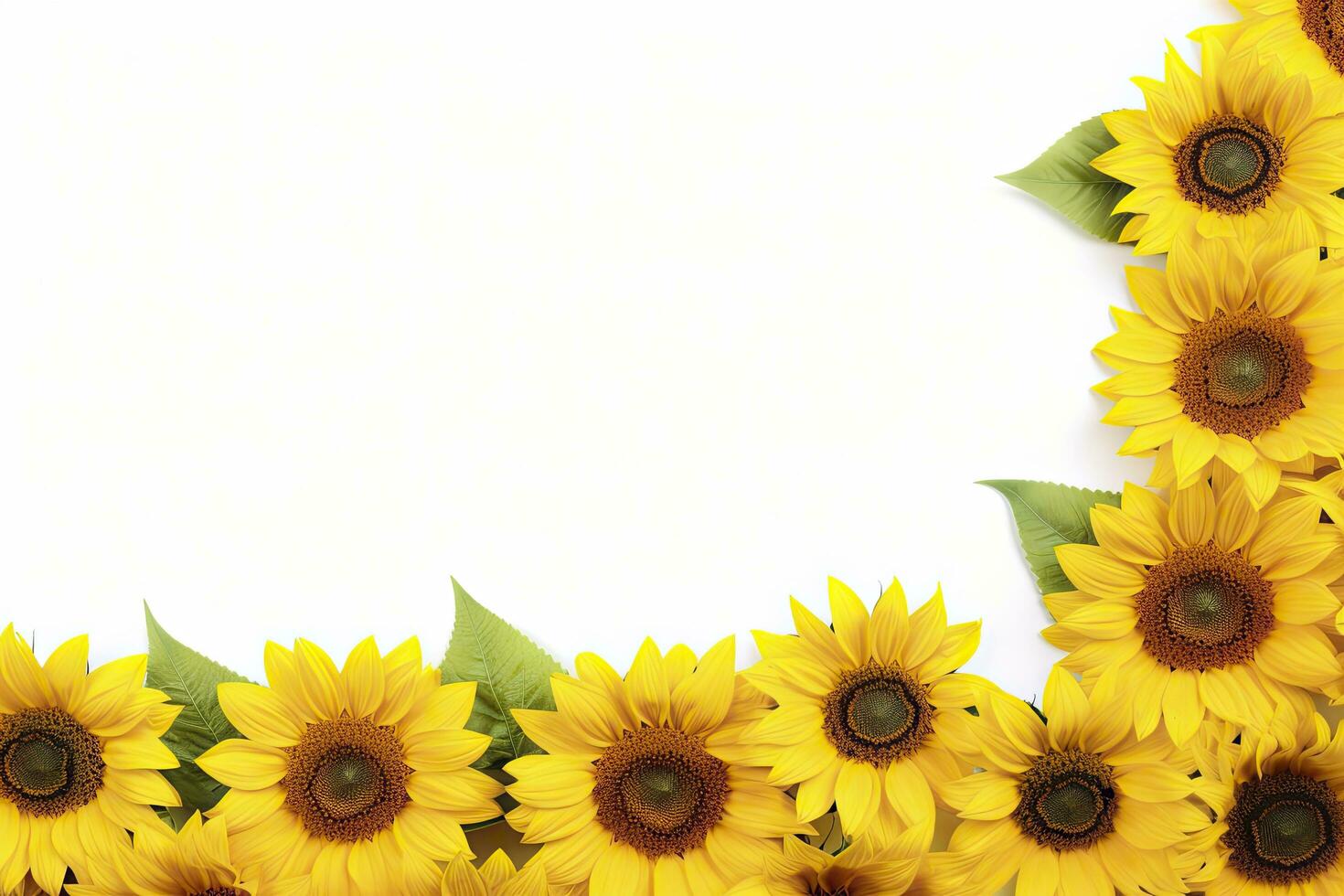 AI generated Sunflower Background with copy shape. AI Generated photo