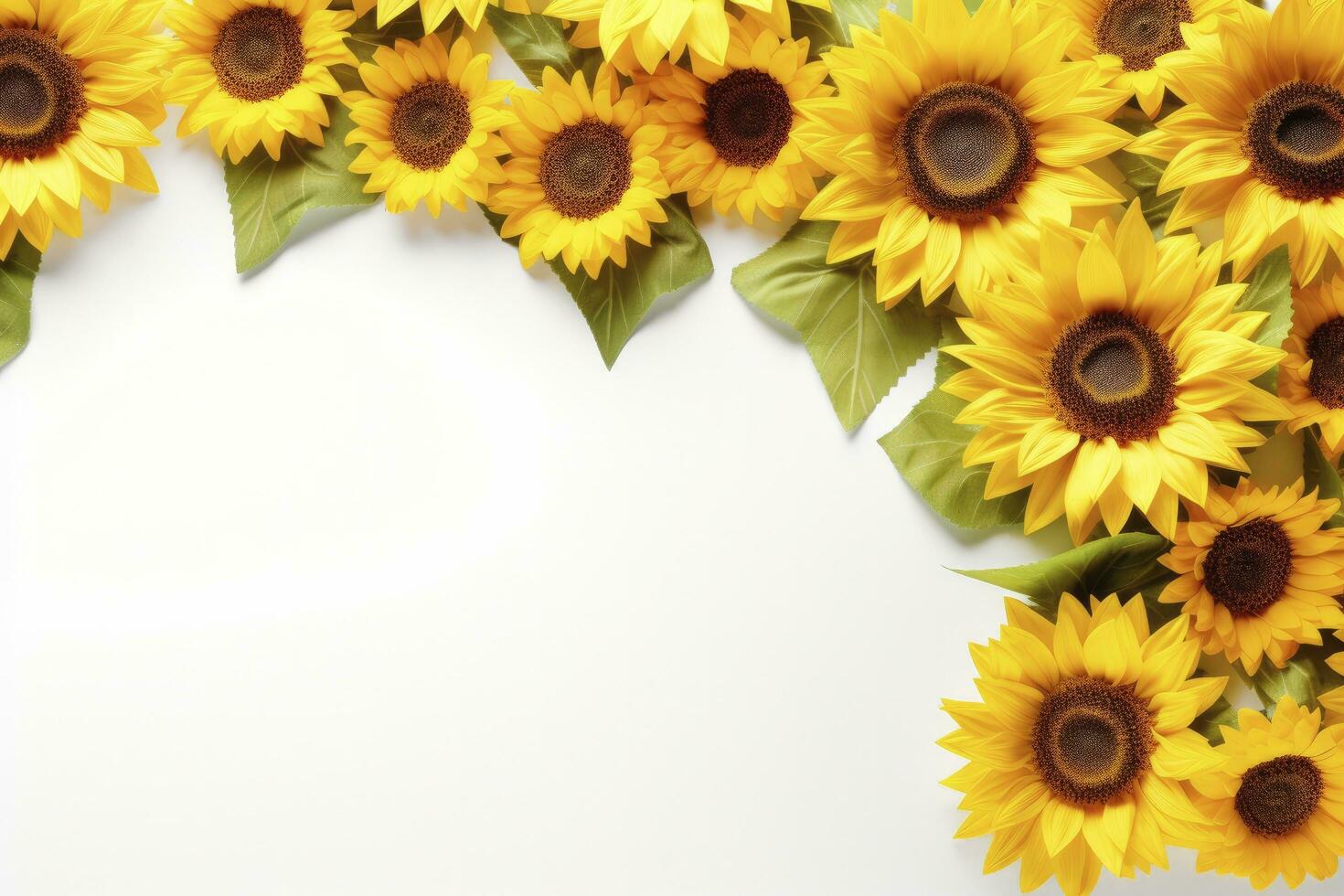 AI generated Sunflower Background with copy shape. AI Generated photo