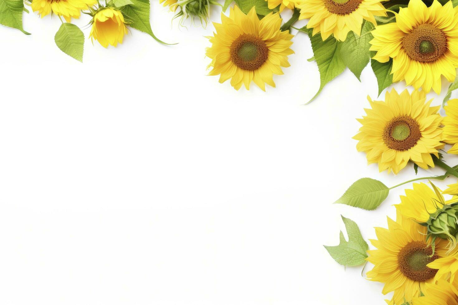 AI generated Sunflower Background with copy shape. AI Generated photo