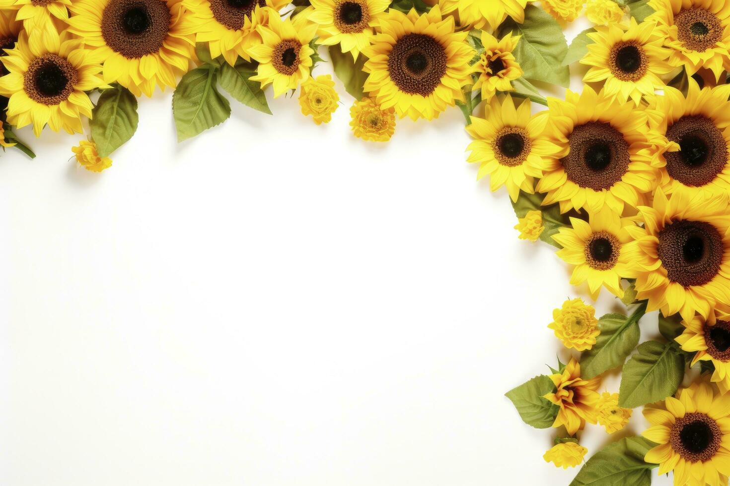 AI generated Sunflower Background with copy shape. AI Generated photo