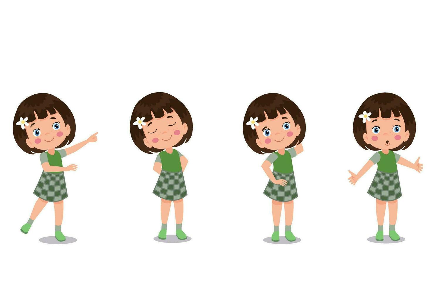 vector illustration of students in different postures