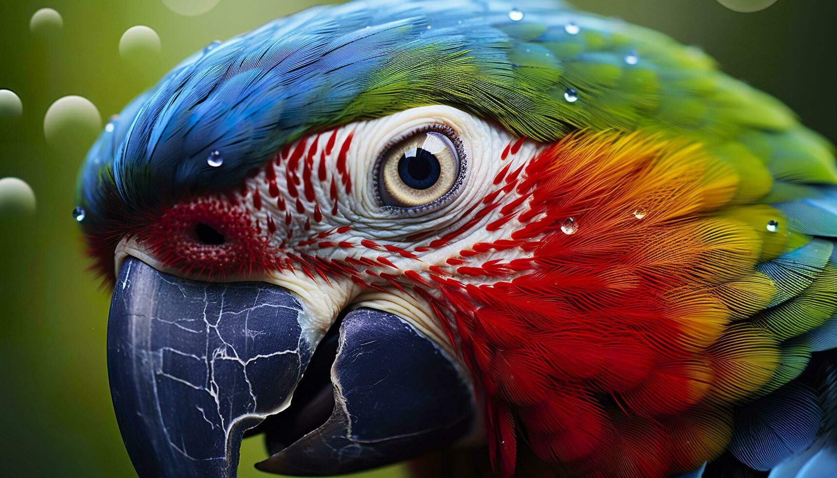 AI generated Tropical macaw perched, vibrant feathers in focus. Generative AI photo