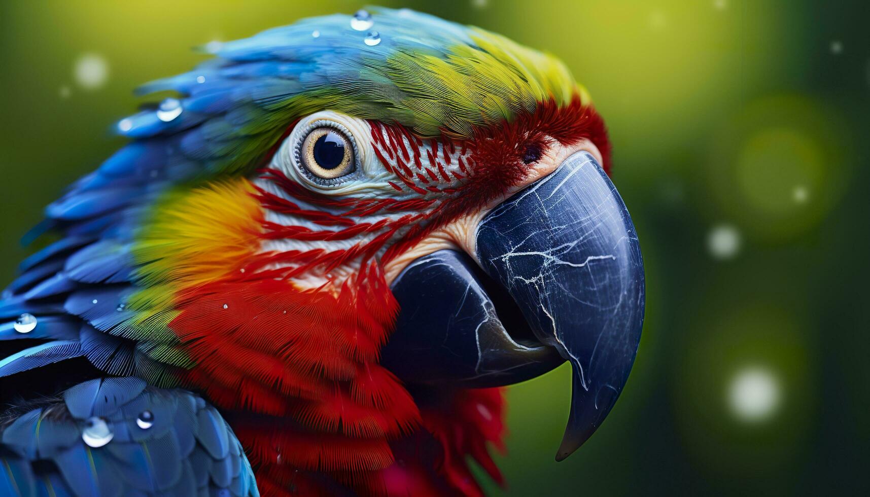 AI generated Tropical macaw perched, vibrant feathers in focus. Generative AI photo