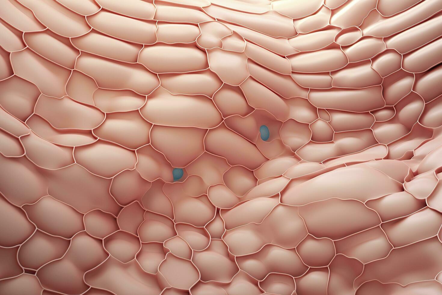 AI generated Saggy skin layer and skin cells, 3D rendering. Generative AI photo