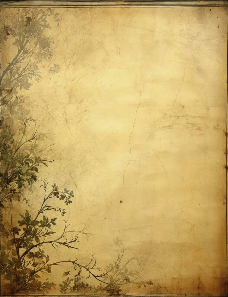 AI generated Sheet of vintage yellowed paper. AI Generated photo