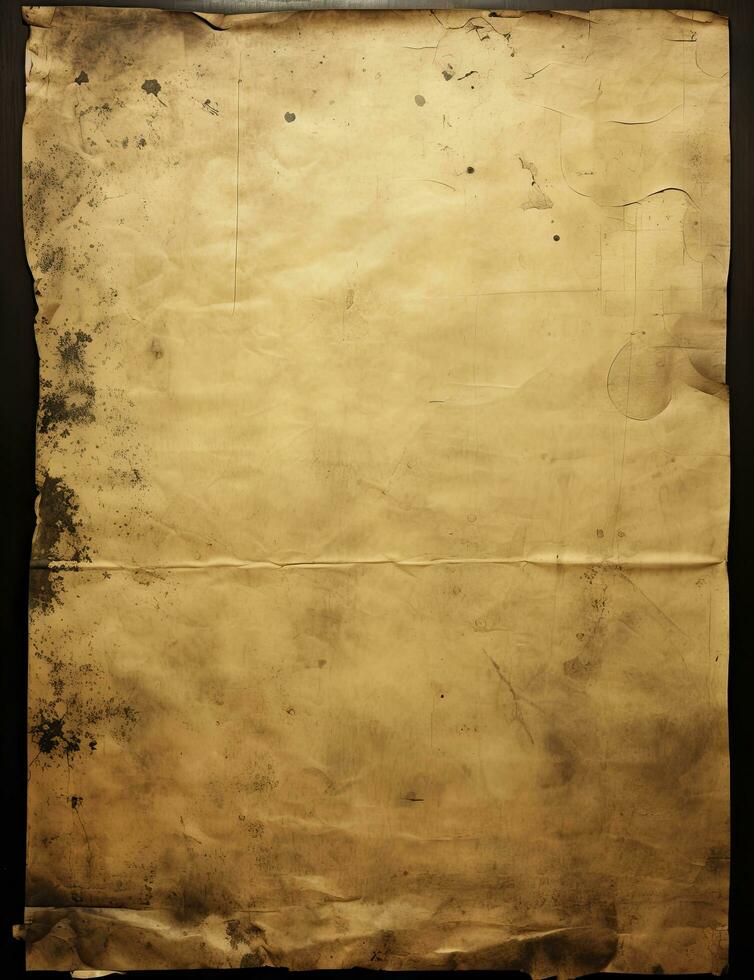 AI generated Sheet of vintage yellowed paper. AI Generated photo