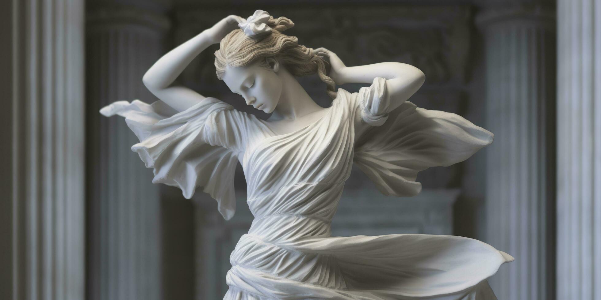 AI generated Marble statue of a ballerina. Generative AI photo
