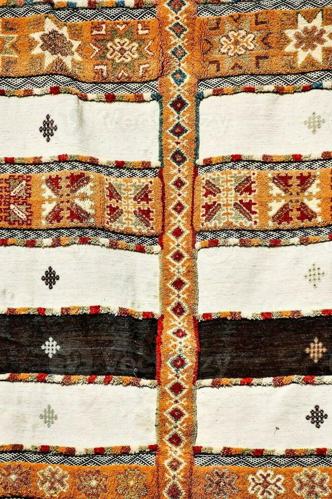 a close up of a colorful rug photo