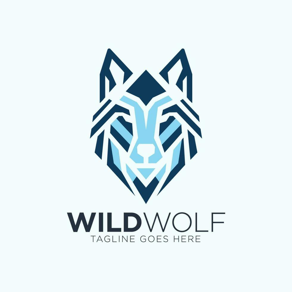 Wolf logo design vector, Wolves head logo design template for a gaming logo vector
