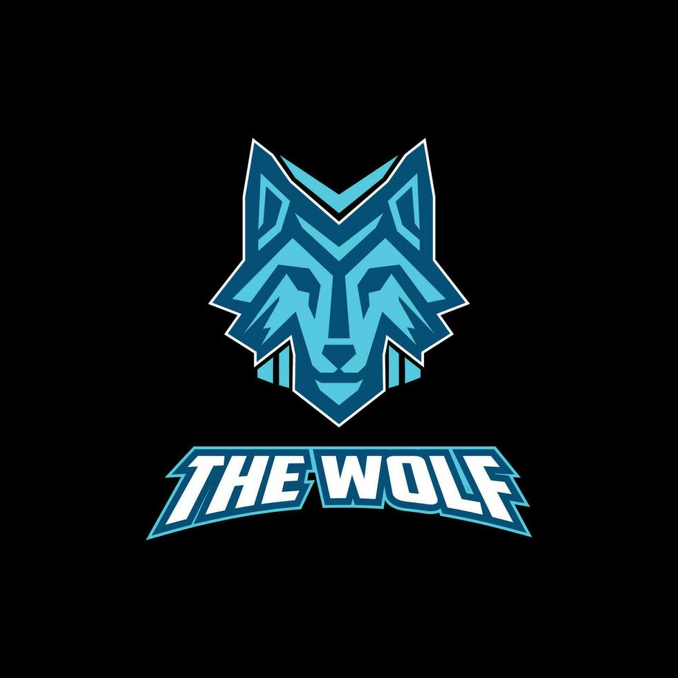 Wolf logo design vector, Wolves head logo design template for a gaming logo vector