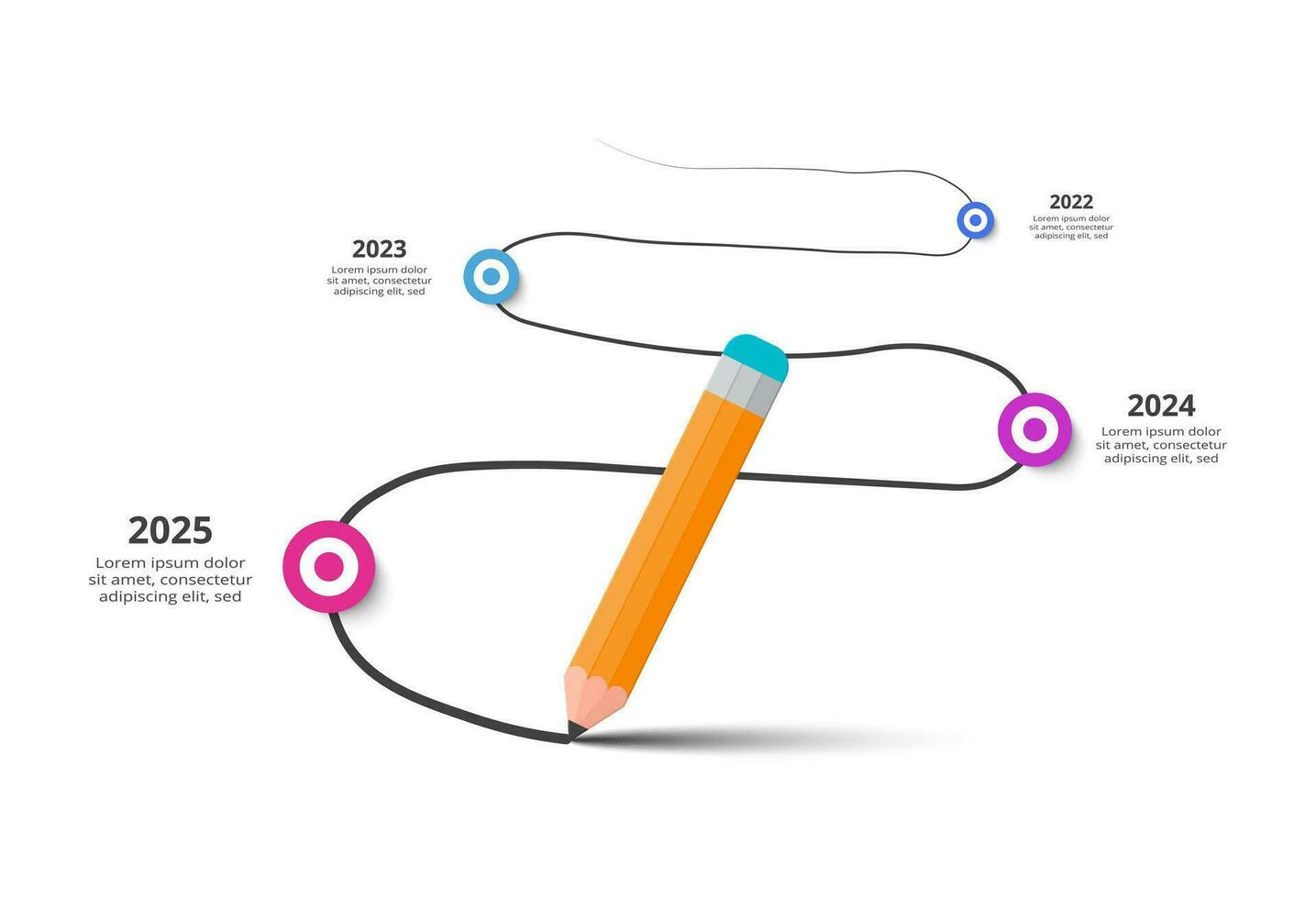 Timeline with 4 elements, infographic template for web, business, presentations, vector illustration