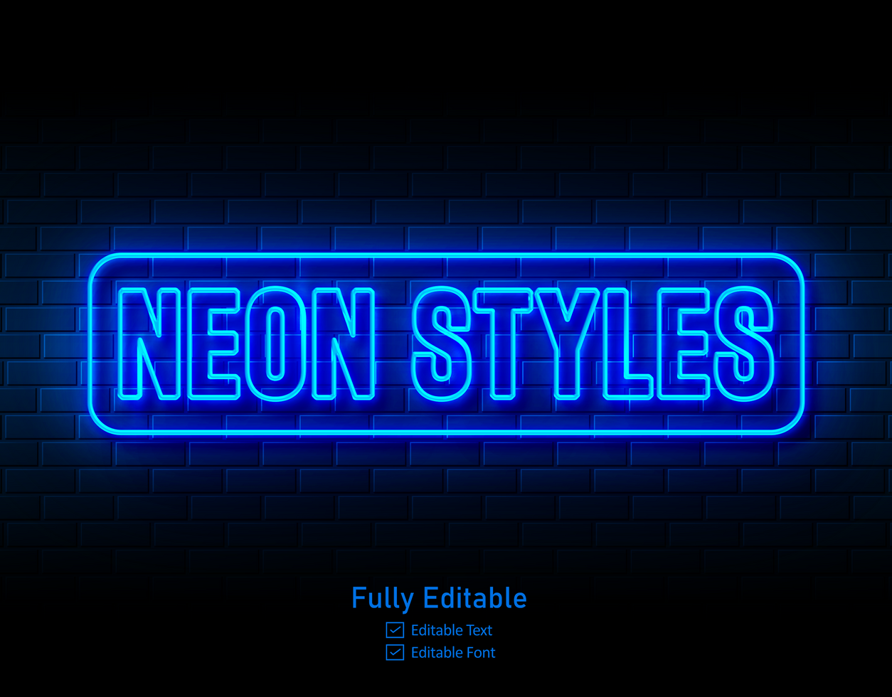 vettore neon effetto logo per neon testo effetto e neon leggero notte festa modificabile testo effetto e ristorante psd