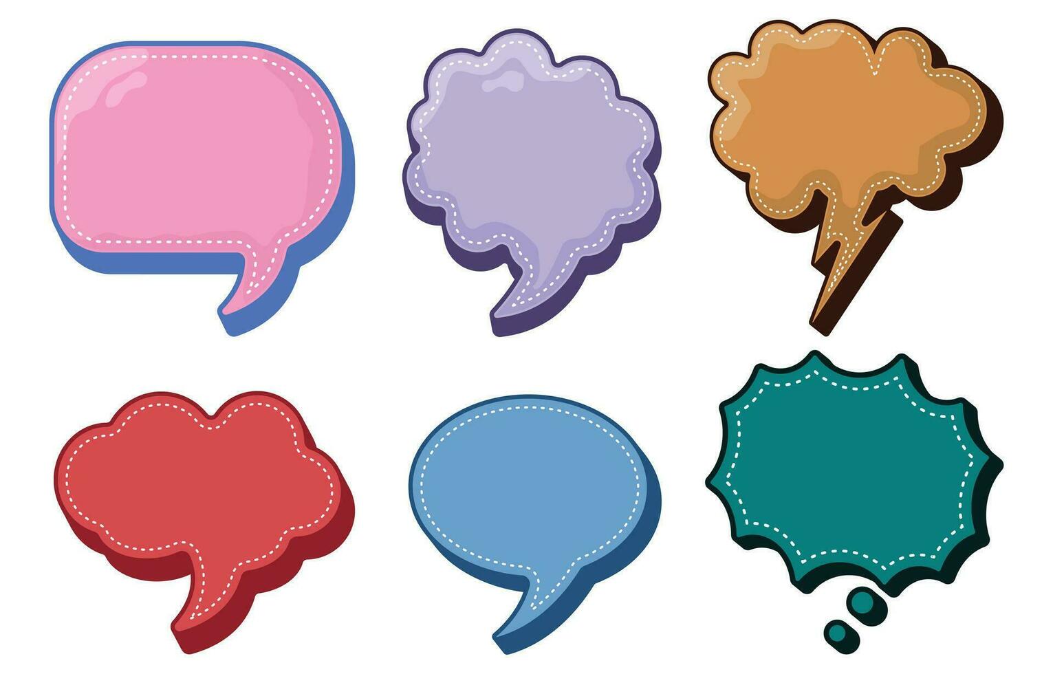 set of speech bubbles with different colors vector