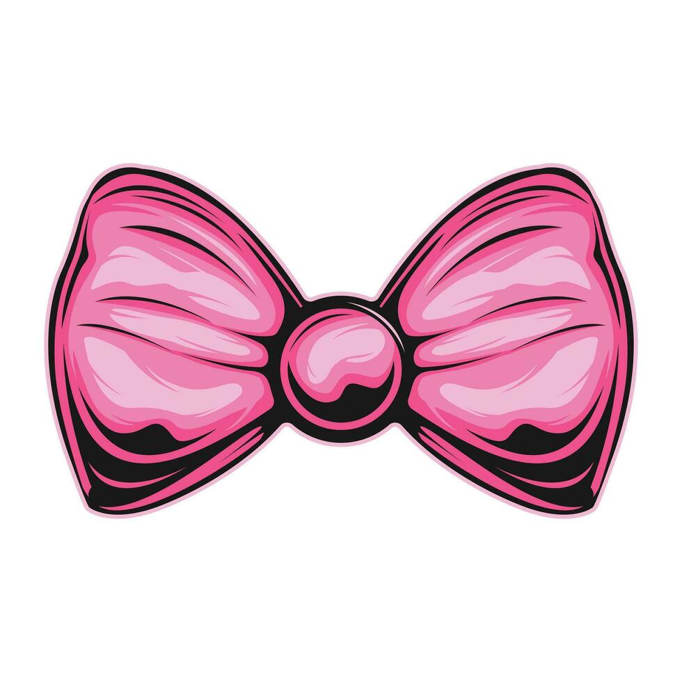 pink bow tie on a white background 35298654 Vector Art at Vecteezy