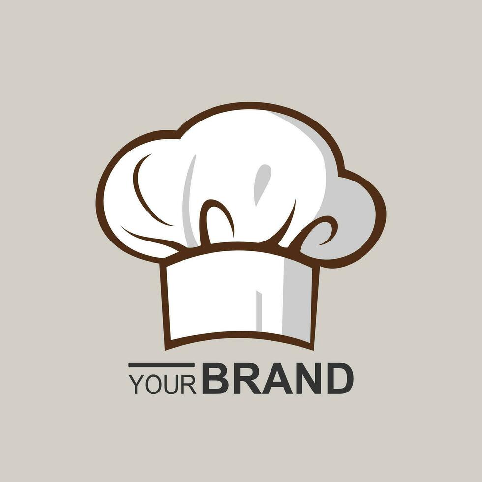 un sencillo y memorable logo en el forma de un del chef sombrero vector