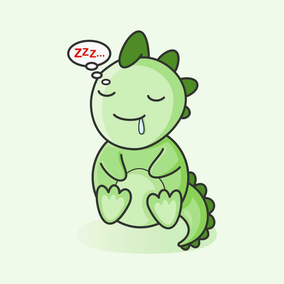Little dino was fast asleep, vector illustration.