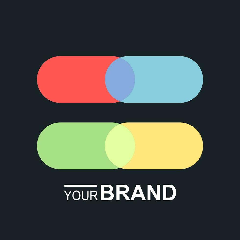 a simple and easy to remember logo with a composition of blue, red, green and yellow vector