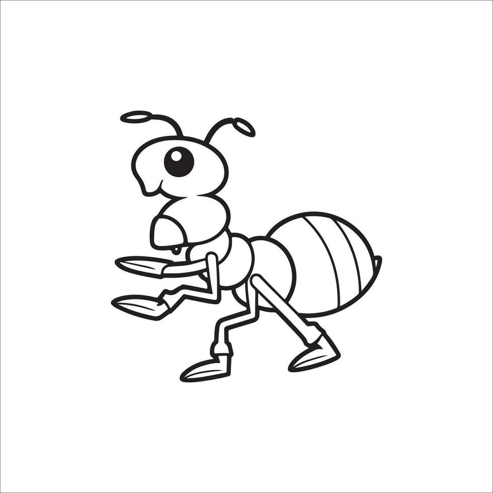 Ant cartoon coloring page illustration vector for kids coloring book