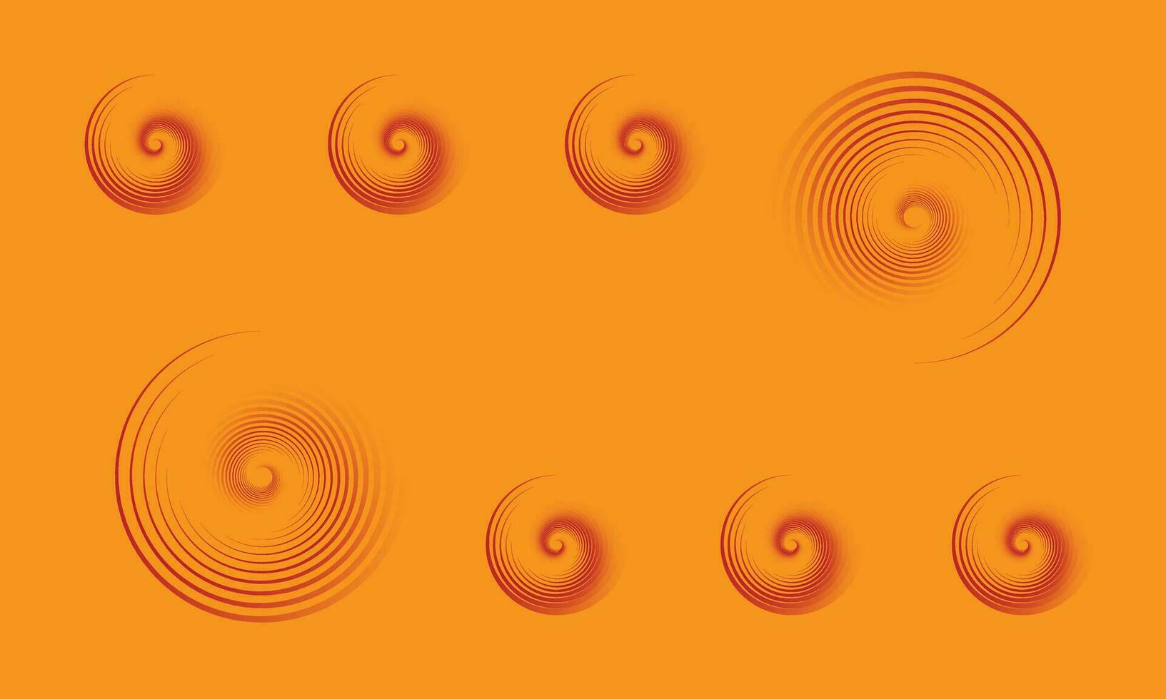 Circle with rotating lines. Stripes abstract vector background on orange color.