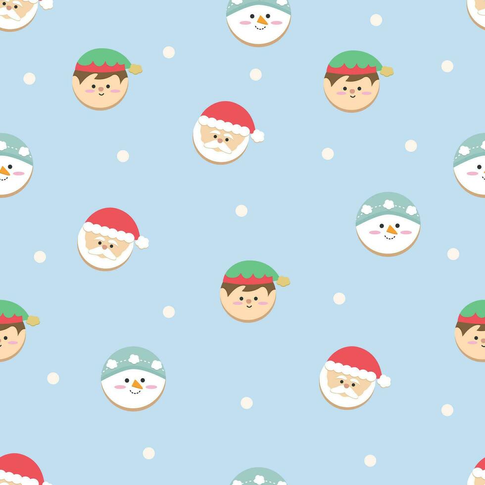 Flat christmas season pattern design with characters vector