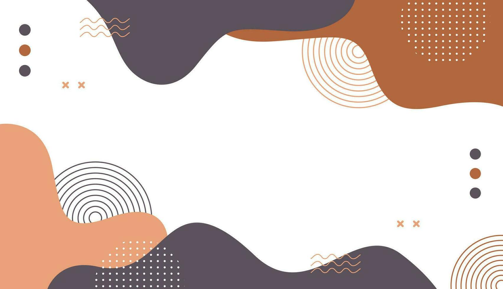 Abstract background minimalist, hand drawn with geometric and organic shapes in different shades of brown. simple trendy flat vector illustration Pro Vector