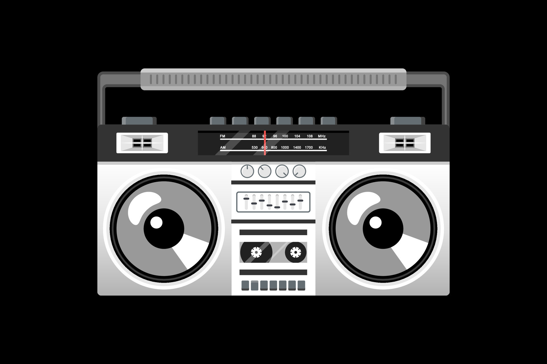 Retro Boombox Trendy Style On Black Background 35298868 Vector Art At Retro Boombox Trendy Style On Black Background 35298868 Vector Art At
