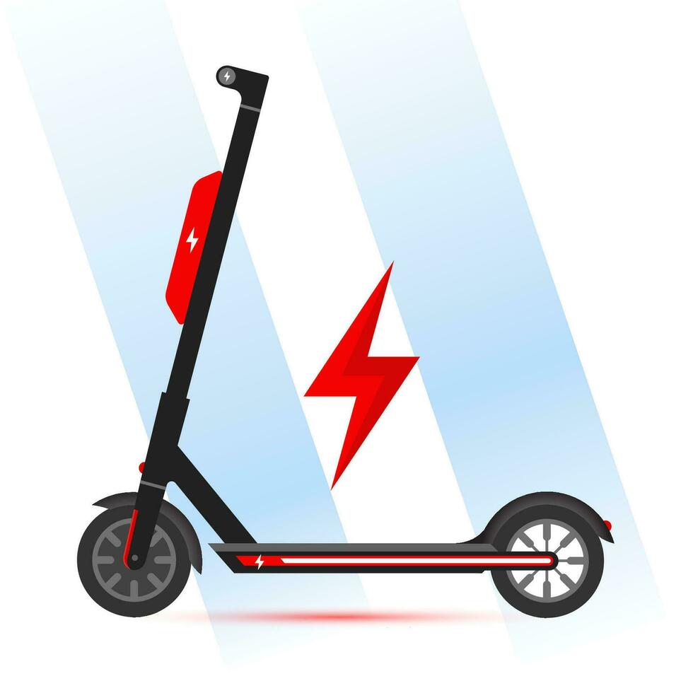 eléctrico scooter con extra batería ilustración vector icono