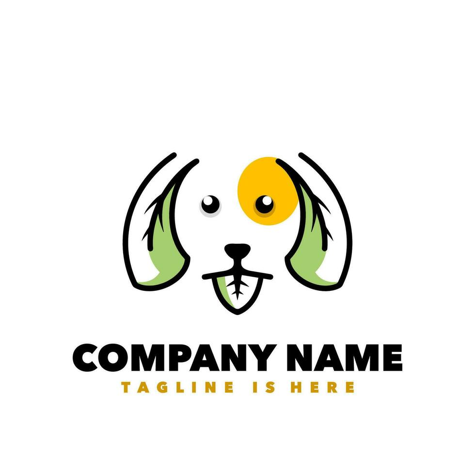 Leaf dog nature logo vector