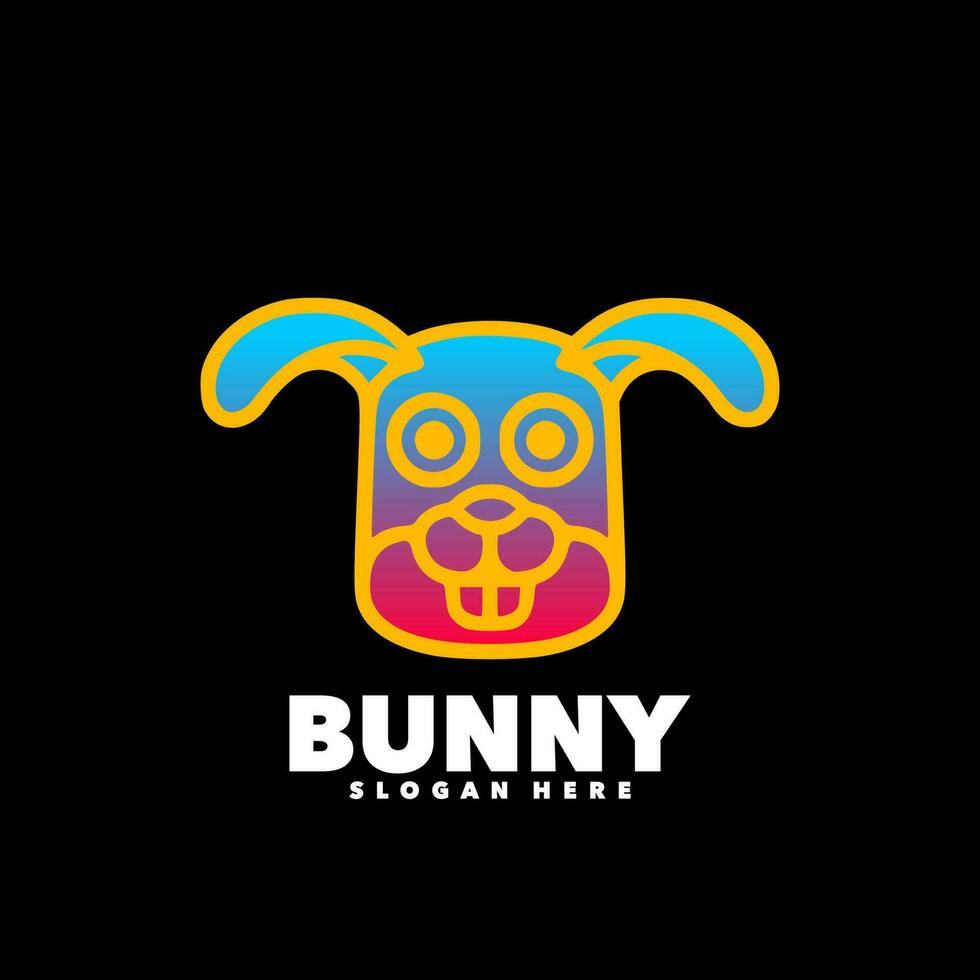 Rabbit gradient logo template vector