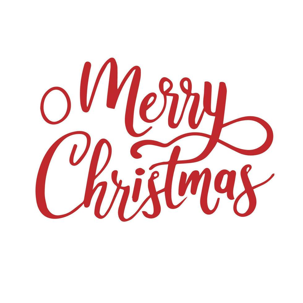 Christmas hand drawn lettering. Xmas calligraphy on white background vector