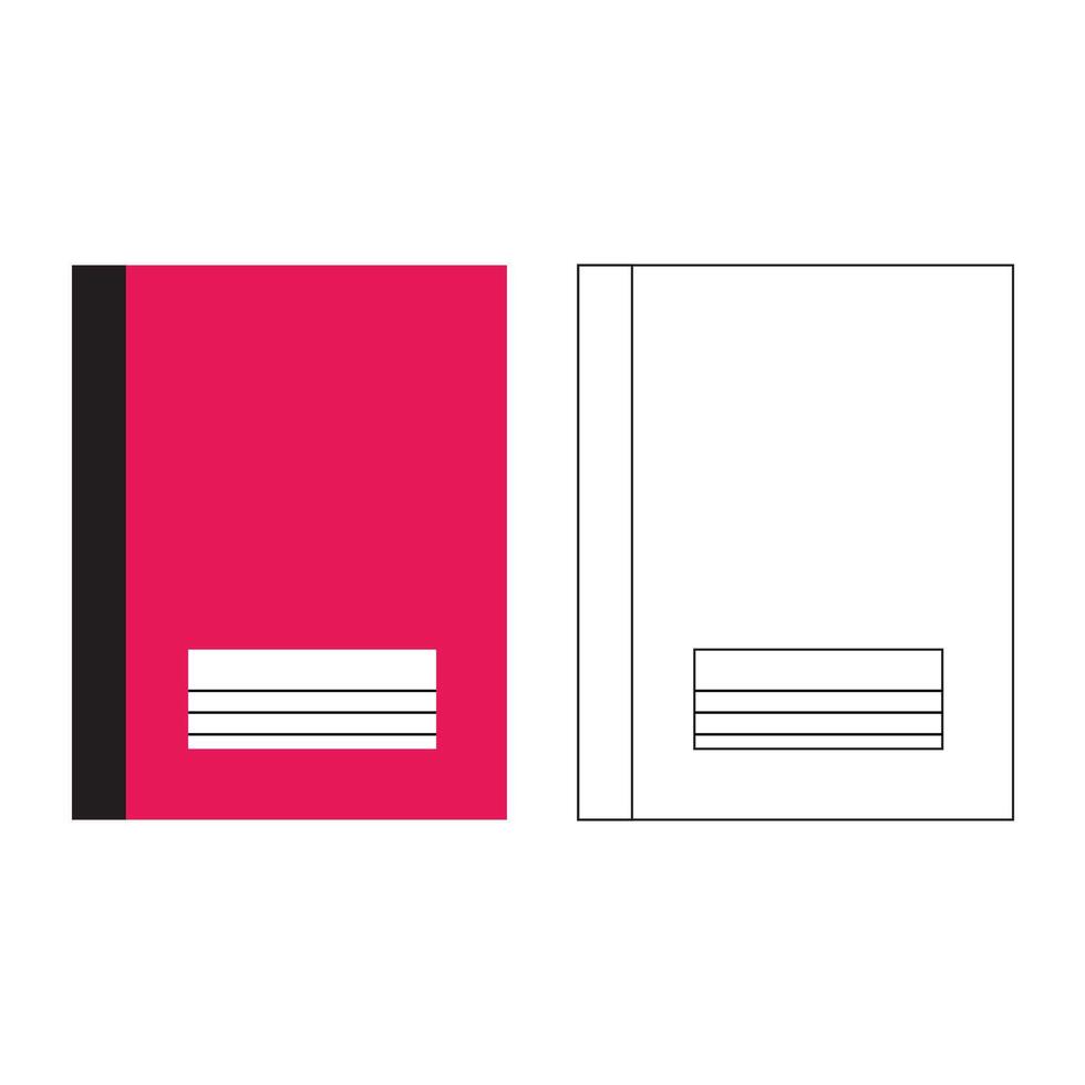 Notebook Outline with color Clipart vector