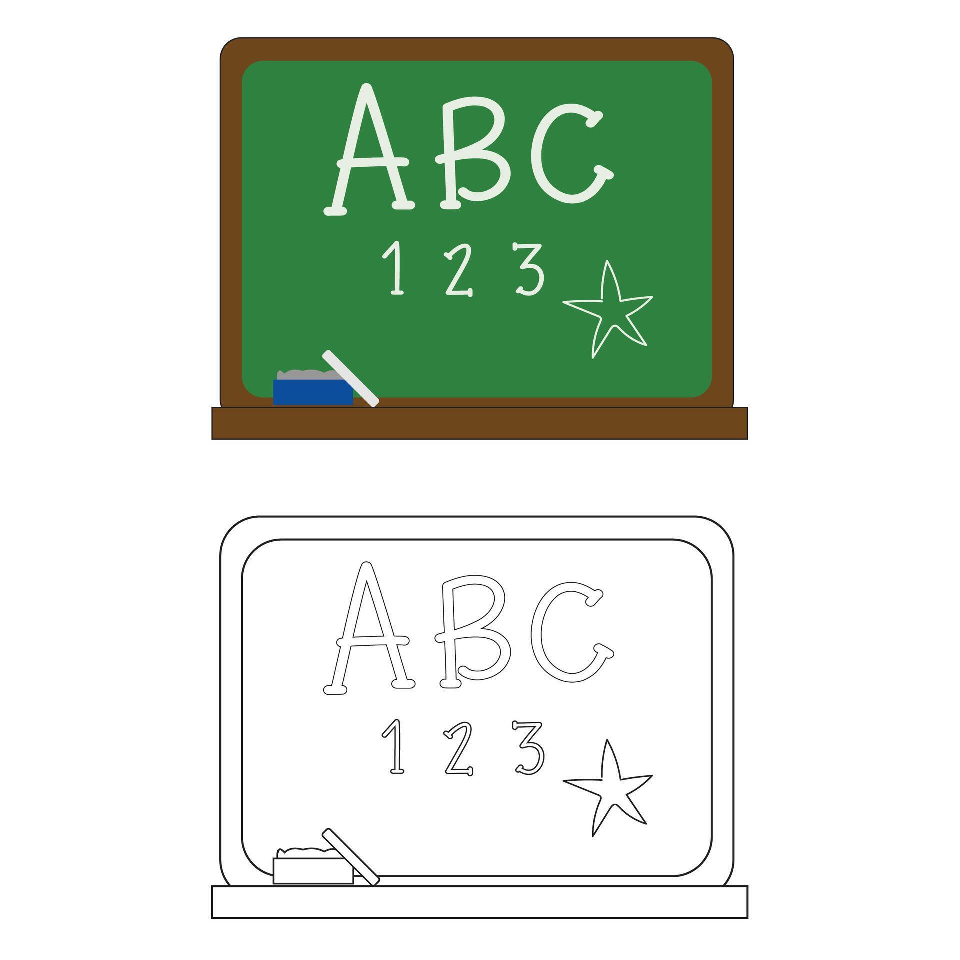 Chalkboard Outline with Color Clipart 35298999 Vector Art at Vecteezy