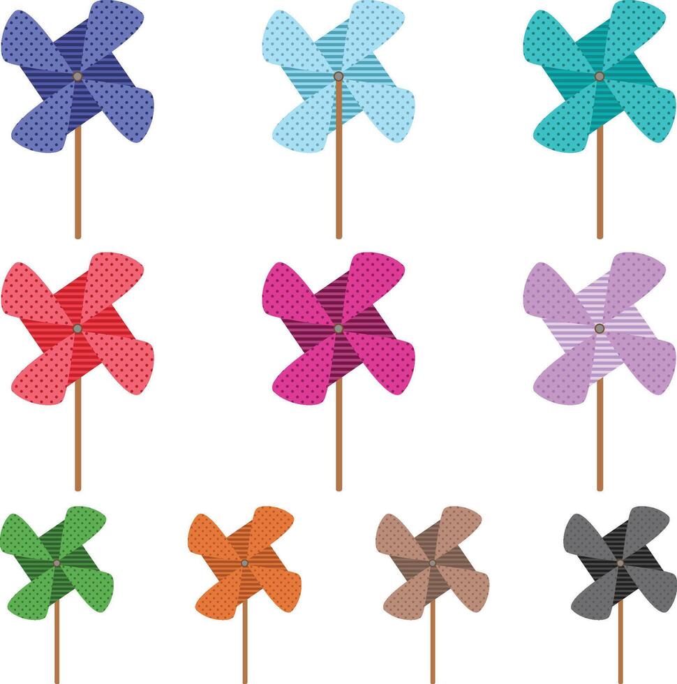 Pinwheels Clipart Set vector