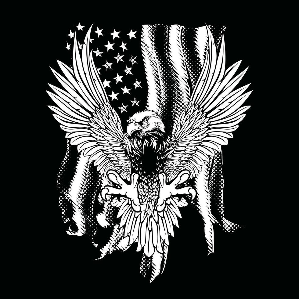 americano águila nosotros bandera ilustraciones vector