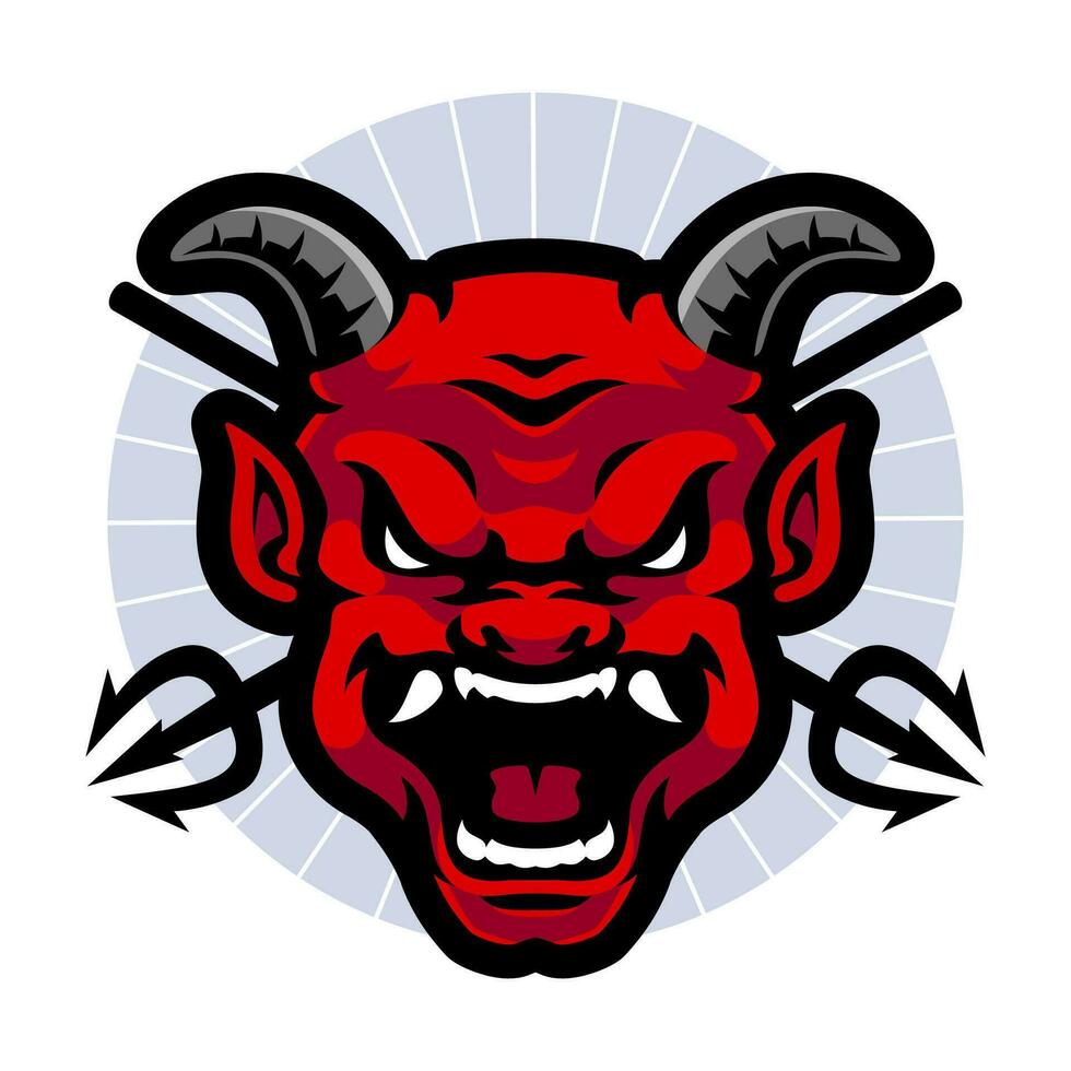 DEVIL DEMONIC MASCOT LOGO TEMPLATE vector