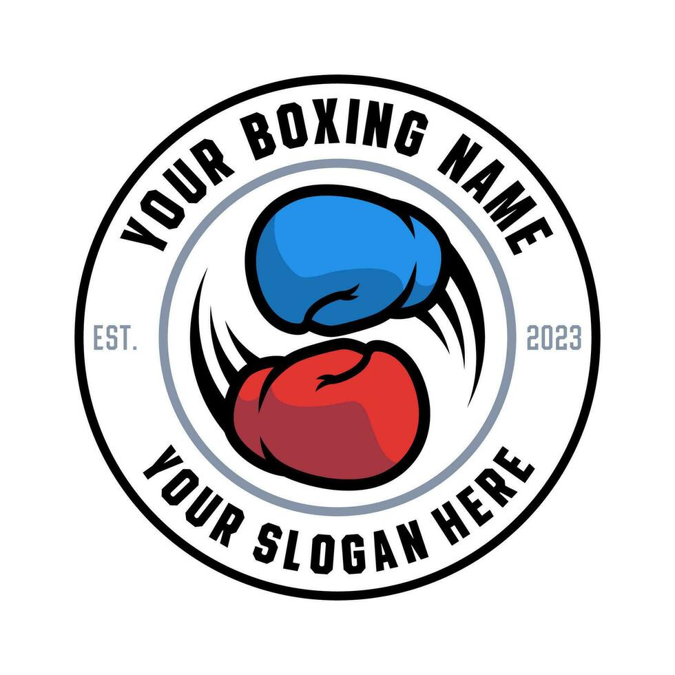 boxeo club logo diseño modelo vector