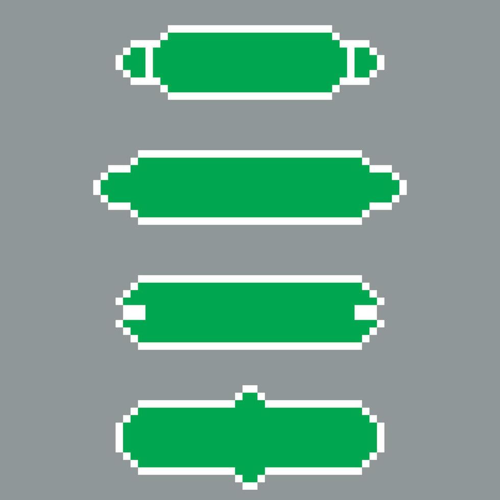 pixel banner or button blank set vector