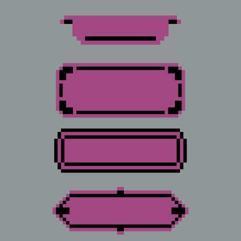 pixel banner or button blank set vector